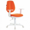 Кресло BRABIX Fancy MG-201W, с подлокотниками, пластик белый, оранжевое TW-96-1, 532410