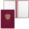 Папка адресная бумвинил с гербом России, формат А4, бордовая, индивидуальная упаковка, АП4-01-011