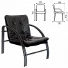 Кресло "Аксель" (ш610*г730*в760мм), на металлич. каркасе, кожзам, черный 101