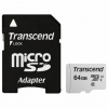 Карта памяти microSDXC 64GB TRANSCEND UHS-I U1, 95 Мб/сек (class 10), адаптер, TS64GUSD300S-A