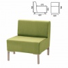 Кресло мягкое "Хост" М-43 (ш620*г620*в780мм), без подлокотников, экокожа, светло-зеленое, ш/к 74324