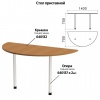 Стол приставной полукруг "Монолит" (ш1400*г700*в750 мм), БЕЗ ОПОР (640137),цв.орех, ПМ35.3