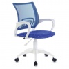Кресло BRABIX Fly MG-396W, с подлокот., пластик белый, сетка, темно-синее с рис. TW-05/Space, 532405