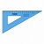 Треугольник пластик 30*18 см ПИФАГОР, тонированный, прозрачный,  голубой, 210618