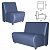 Кресло мягкое "Клауд", V-600 (ш550*г750*в780мм), без подлокотников, экокожа, голубое