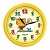 Часы настенные TROYKA 21250290 круг, желтые с рисунком "Котенок", желтая рамка, 24,5х24,5х3,1см