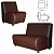 Кресло мягкое "Клауд", V-600 (ш550*г750*в780мм), без подлокотников, экокожа, коричневое